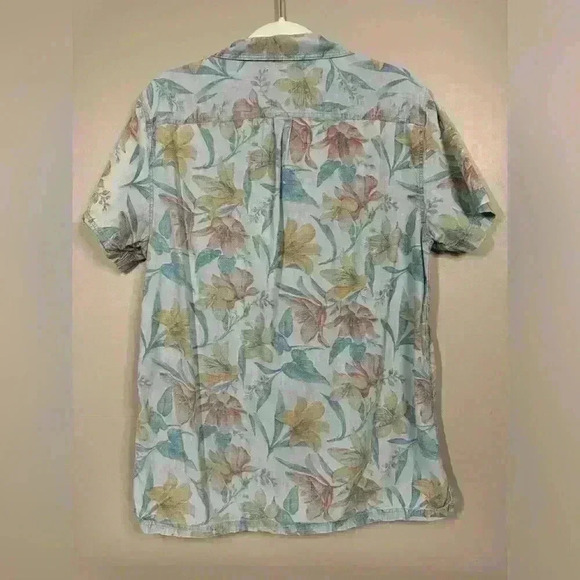 GAP Men’s L Hawaiian Tropical Floral Popover Shirt Y2K Vacay Luau BBQ Picnic - Picture 2 of 4
